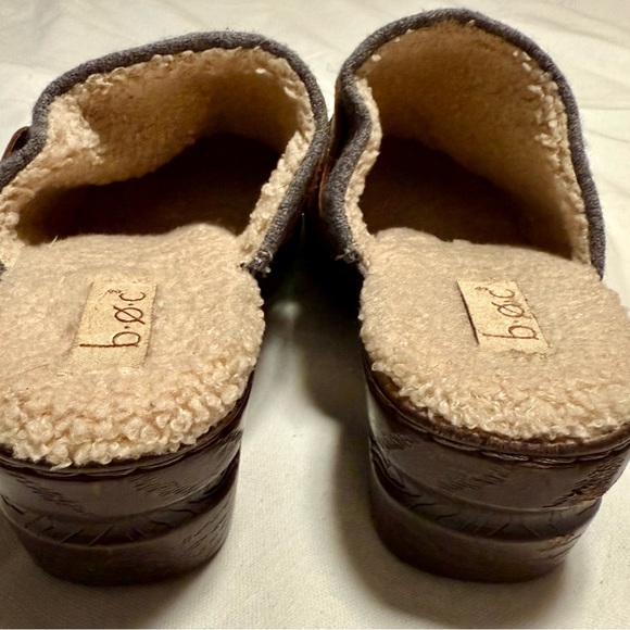 BOC Mae Clogs Womens Size 7M Gray Wedge Mule Slip On Faux Fur Lined Shoes - Picture 8 of 9